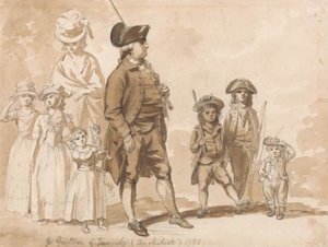James Gandon en familie door Paul Sandby